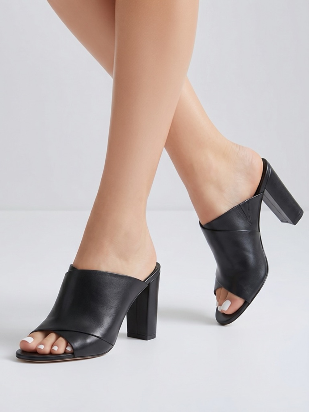 Vince heath cross strap sandal black leather shoes